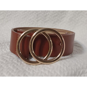 Udekit brown belt with gold circles buckle